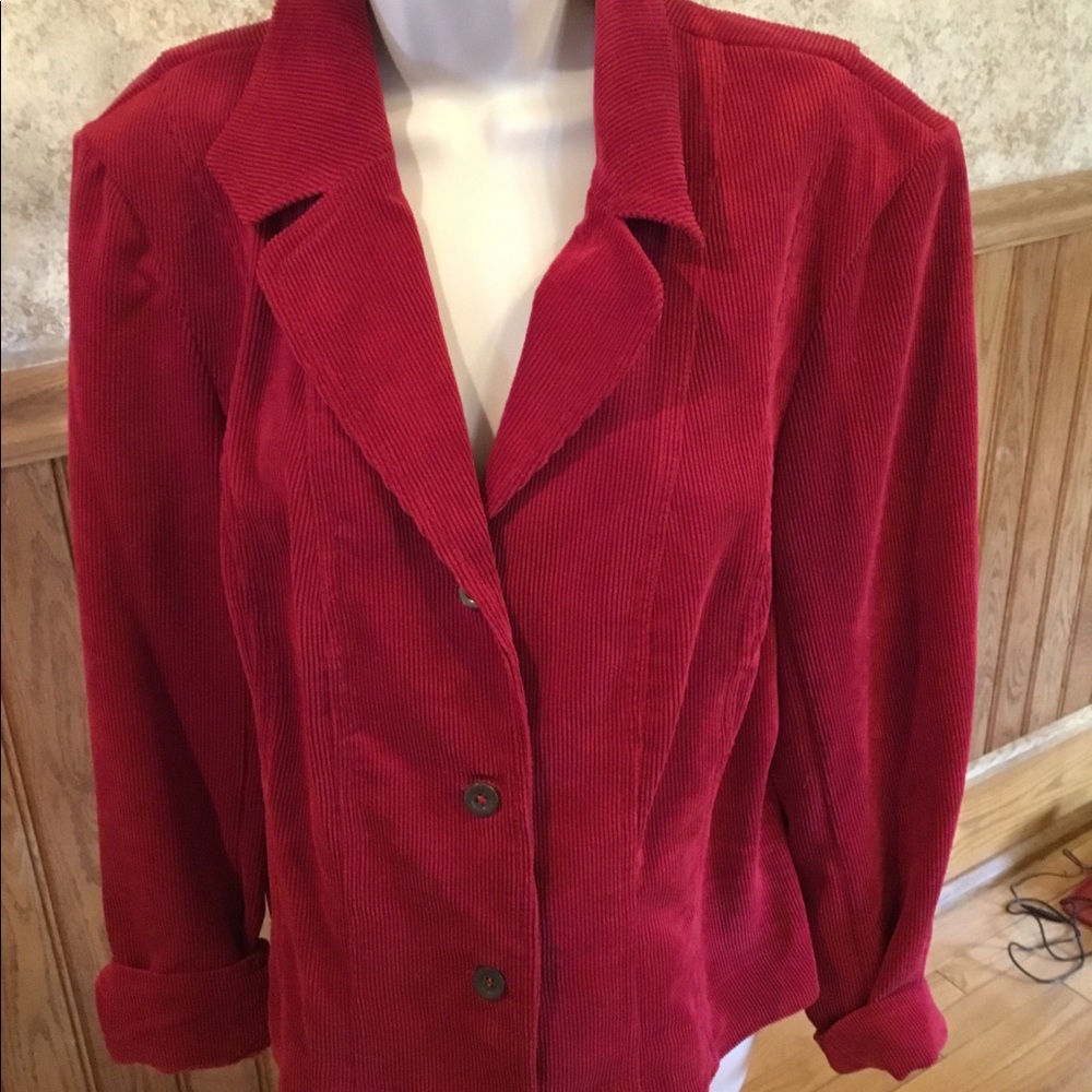Red corduroy blazer